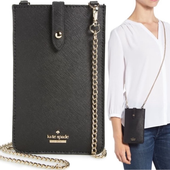 kate spade Handbags - NEW Kate Spade Black Leather Phone & Wallet Crossbody